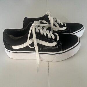 VANS Womens Ward Black & White Sneakers Low Top Size 6.5 Skater Y2K Unisex